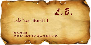 Lősz Berill névjegykártya
